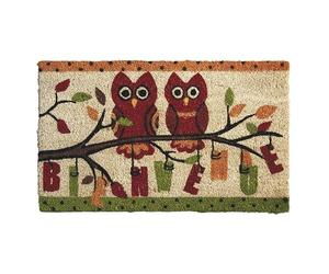 AUBRY GASPARD - Paillasson en Coco avec Inscriptions Hiboux Bienvenue - Coco et Latex - Dimensions 75 x 45 x Épaisseur 1.5 cm - Motif Original Chouettes - Idéal pour Entrée Intérieure ou Extérieure