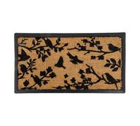 AUBRY GASPARD - Paillasson Oiseaux en Coco Naturel Noir - Antidérapant en Latex - Dimensions 70 x 40 x 2 cm - Motif Arbre - pour Usage Intérieur ou Extérieur - Fibre de Coco Résistante