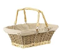 AUBRY GASPARD - Panier À Anses Mobiles en Osier Naturel et Corde - Doublé 100% Jute - Dimensions 34X26X14-27 cm - Idéal pour Le Rangement et Le Transport - Couleur Naturel - Taille 34X26X14-27 cm