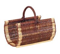 aubry gaspard panier à bûches en osier brut et blanc pbu1070