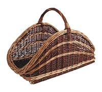 AUBRY GASPARD - Panier à Bûches Osier Brut et Buff - 65x43x39 cm - Poids 2 kg - Idéal Stockage Bois - Design Naturel et Élégant - Finition Soignée pour Résistance et Durabilité