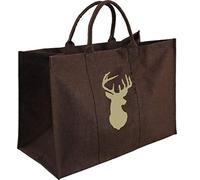 AUBRY GASPARD Panier A Buches Sac A Bûches en Toile De Jute Plastifiée - Panier A Bois Panier Buche Sac A Buches Panier Bois pour Cheminée 50kg