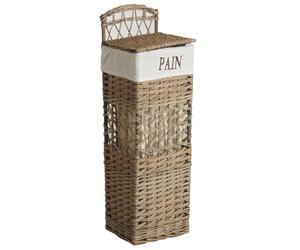 AUBRY GASPARD Panier à Pain en Osier Vieilli, Rustique, 25 x 22 x 77 cm