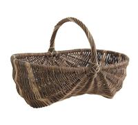 AUBRY GASPARD - Panier Bourguignon en Osier Blanc - 51X36X17-37 cm - Fabrication Artisanale - Design Ergonomique - Idéal pour Rangement et Pique-Nique - Couleur: Blanc - Taille: 51X36X17-37 cm