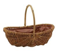 AUBRY GASPARD - Panier Bourguignon Osier Doublé Plastique - 35 x 22 cm | Osier brut tressé · Doublure plastique · 35 x 22 cm · Anse centrale · Panier de cueillette et de rangement