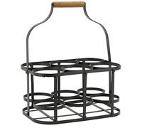 Aubry Gaspard - Panier bouteilles en métal et bois 6 bouteilles Noir