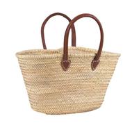 Couffin palmier avec grandes anses en cuir SCO1190