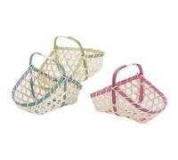 AUBRY GASPARD - Panier en Bambou Teinté - 19,5X11X4-9-12,5 cm - Coloris Assortis - Rangement Pratique et Décoratif - Léger et Facile À Entretenir - Couleur Assortie - Taille Compacte