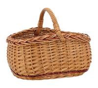 AUBRY GASPARD - Panier en Osier Buff et Marron - Hauteur 36 cm - Longueur 49 cm - Profondeur 36 cm - Lisière Renforcée - Idéal pour Rangement et Décoration Intérieure - Style Rustique et Élégant