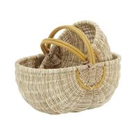AUBRY GASPARD - Panier en Rotin Naturel et Jute - Lot de 2 - Petit 39 x 24 x 21-32 cm - Grand 49 x 32.5 x 24-38 cm - Fabrication Artisanale - Idéal pour Rangement et Décoration Intérieure Élégante