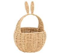 AUBRY GASPARD - Panier Enfant en Corde Naturelle avec Oreilles De Lapin - Structure en Métal - Ø18 H12-20-27 cm - Design Ludique et Écologique - Parfait pour Jouets et Vêtements