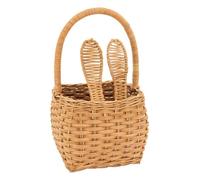 AUBRY GASPARD - Panier Enfant en Rotin Naturel Rectangulaire avec Oreilles De Lapin et Anse - Dimensions 16X14X14-28 cm - Idéal pour Jouets et Vêtements - Couleur Naturelle