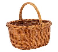 AUBRY GASPARD - Panier Rectangulaire en Osier Buff - Coloris Caramel - Dimensions 38 x 30 x 20-33 cm - Grande Anse Renforcée - Fabrication Artisanale - Idéal pour Rangement et Décoration Intérieure
