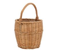 AUBRY GASPARD - Panier Rond en Osier Buff - Ø 30 cm - Hauteur 28-40 cm - Anse Renforcée - Teinte Naturelle Caramel - Fabrication Artisanale - Idéal pour Rangement et Décoration Intérieure