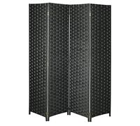 Paravent en nylon noir 4 panneaux