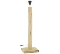 AUBRY GASPARD - Pied de Lampe en Bois d'Eucalyptus - Dimensions 20 x 20 x 60 cm - Compatible Ampoule E27 - Système Électrique Intégré - Vendu sans Abat-jour - Élégant et Naturel pour Intérieur Raffiné