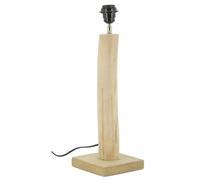 AUBRY GASPARD - Pied de Lampe en Bois d'Eucalyptus - Finition Naturelle - Longueur 15 x Largeur 15 x Hauteur 40 cm - Compatible avec Ampoule E27 - Système Électrique Inclus - Vendu sans Abat-Jour