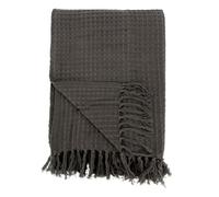 AUBRY GASPARD - Plaid 100% Coton Chocolat 130X170 cm - Confort Exceptionnel - Élégance Naturelle - Entretien Facile - Idéal pour Canapé Ou Lit - Couleur Chocolat - Taille 130X170 cm