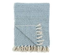 AUBRY GASPARD - Plaid en Coton Naturel 100% - Doux et Hypoallergénique - Taille 130X170 cm - Éco-Responsable en Coton Recy ouleur Bleue Apaisante - Idéal pour Canapé et Lit