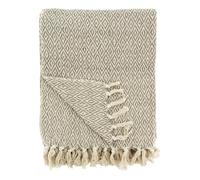 AUBRY GASPARD - Plaid en Coton Naturel 100% - Plaid Coton Recyclé 130X170 cm - Doux et Écologique - Couleur Grise Élégante - Idéal pour Salon et Chambre