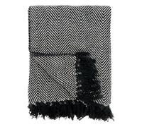 AUBRY GASPARD - Plaid en Coton Noir 130X170 cm - 100% Coton Doux - Éco-Responsable - Lavable en Machine - Idéal pour Canapé Ou Lit - Élégant et Pratique - Noir - 130X170 cm
