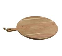 AUBRY GASPARD - Planche à Découper Ronde en Acacia Naturel et Jute - Ø 50 cm - Longueur Totale 61 cm - Épaisseur 1.5 cm - Poignée avec Cordelette en Jute - Fabrication Artisanale - Idéale pour Cuisine