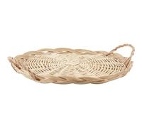 AUBRY GASPARD - Plateau À Fromage en Osier Blanc Ø35 H4-8 - Élégant et Durable - Idéal pour Fromages - Fruits et Pâtisseries - Fait Main - Couleur Naturelle - Taille 35 cm