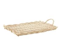 AUBRY GASPARD - Plateau À Fromage en Osier Blanc Naturel 40x26x4-8 cm - Élégant et Durable - Parfait pour Fromages - Fruits et Charcuteries - Facile À Entretenir - Blanc