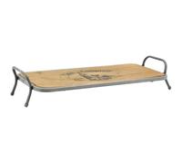 AUBRY GASPARD - Plateau Bois sur Pieds en Métal - Design Café et Comptoir - Bois Naturel avec Structure Métal Antique - Dimensions 45 x 22.5 x 9.5 cm - Idéal pour Service et Décoration de Table