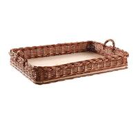 AUBRY GASPARD Plateau de Service en Osier Buff 48 x 33 x 9-14cm