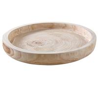 AUBRY GASPARD - Plateau Rond en Bois de Paulownia - Ø 35 cm x Hauteur 5 cm - Multifonction Plateau ou Dessous d'Assiette - Léger et Élégant - Poids 1.35 kg - Idéal pour Cuisine et Arts de la Table