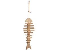 AUBRY GASPARD - Poisson en Bois Flotté à Suspendre - Arêtes Mobiles Orientables - Décoration Marine Chambre Salon - 14 x 4 x 40 cm - Poids 0,83 kg - Vendu à la pièce