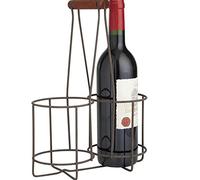 AUBRY GASPARD Porte-Bouteilles en métal Vieilli et Bois. Capacité 2 Bouteilles.