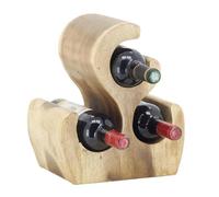 AUBRY GASPARD - Porte-Bouteilles en Suar Naturel pour 3 Bouteilles - en Bois De Suar Durable - Dimensions 30X20X30 cm - Design Élégant et Pratique - Couleur Naturelle - Taille Compacte