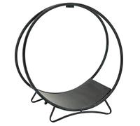 AUBRY GASPARD - Porte-Bûches Rond en Métal Vieilli - Finition Noire - Ø 49 cm - Hauteur 50 cm - Livré en Kit - Idéal pour Stockage de Bûches - Design Rustique et Solide - Poids Léger 1,58 kg