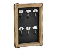 AUBRY GASPARD - Porte-Clés Mural en Chêne Naturel avec Fond MDF - Capacité pour 6 Clés - 2 Crochets en Métal - Dimensions 30 X 20 X 4 cm - Couleur Chêne - Taille Compacte