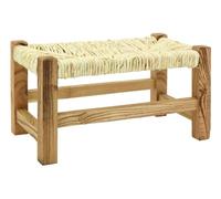 AUBRY GASPARD - Repose-Pieds Hêtre et Roseau - Finition Teintée Vernie - 35x20x20 cm - Style Rustique Naturel - Compact Léger pour Salon - Entretien Facile Chiffon Doux