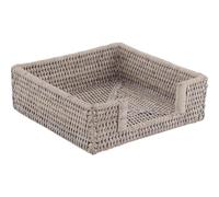 AUBRY GASPARD - Porte-Serviettes en Rotin Patiné Blanc - Dimensions 20 x 20 x 7 cm - Léger et Élégant - Idéal pour Salle de Bain ou Cuisine - Apporte une Touche d'Authenticité et de Charme Naturel