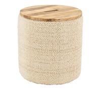 AUBRY GASPARD Pouf/Coffre en Laine et manguier