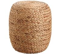 AUBRY GASPARD - Pouf en Jacinthe Tressée - Ø 40 cm x Hauteur 45 cm - Intérieur en Mousse - Poids 1,50 kg - Livré Monté - Léger et Facile à Déplacer - Idéal pour Salon, Chambre ou Terrasse
