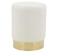 AUBRY GASPARD Pouf Rond en Bouclette et métal doré