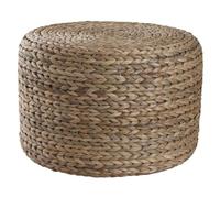 AUBRY GASPARD - Pouf Rond Jacinthe d'eau Naturel Ø45x30 cm - Solide et Polyvalent - Supporte jusqu'à 80 kg - Idéal Repose-Pieds ou Table Basse - Entretien Facile