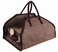 AUBRY GASPARD - Sac à Bûches en Toile de Jute Renforcée - Marron - 51 x 36 x 32 cm - Intérieur Plastifié - 2 Anses pour Transport Facile - Solide - Pliable pour Rangement Pratique