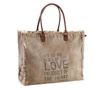 AUBRY GASPARD - Sac Cabas Coton Recy oublure Fibres Coton Anses Cuir Brun Fermeture Zip Sécurisée Poche Zippée Intérieure Usage Quotidien Polyvalent - 48 x 21 x 38 cm - Beige