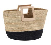 Aubry Gaspard - Sac cabas en jute et bois naturel et noir Naturel et noir
