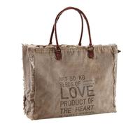 AUBRY GASPARD - Sac Cabas Textile Recy nses Cuir Doublure Fibres Coton Fermeture Zip Sécurisée Poche Zippée Intérieure Usage Quotidien Polyvalent - 49 x 21 x 40 cm - Kaki