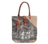 AUBRY GASPARD - Sac Coton Recyclé Vintage - Doublure Coton - Anses Cuir - Grande Fermeture - 1 Poche Zippée - 41 x 10 x 43 cm - Modèle 2 pour Style Quotidien