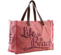 Aubry Gaspard - Sac en coton décor Life is a beach Rose Rose G