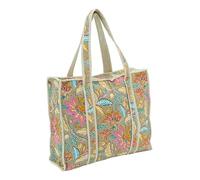 AUBRY GASPARD - Sac en coton et nylon beige à motif fleurs - avec fermeture éclair et poche intérieure - idéal pour le quotidien - dimensions 45 x 12 x 35 cm - couleur beige