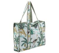 AUBRY GASPARD - Sac en coton et nylon blanc motif jungle avec fermeture éclair et poche intérieure - idéal pour le quotidien - dimensions 45 x 12 x 35 cm - couleur blanche